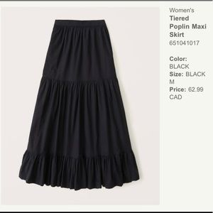 Abercrombie & Fitch Women's Tiered Poplin Maxi Skirt NEW WITH TAG